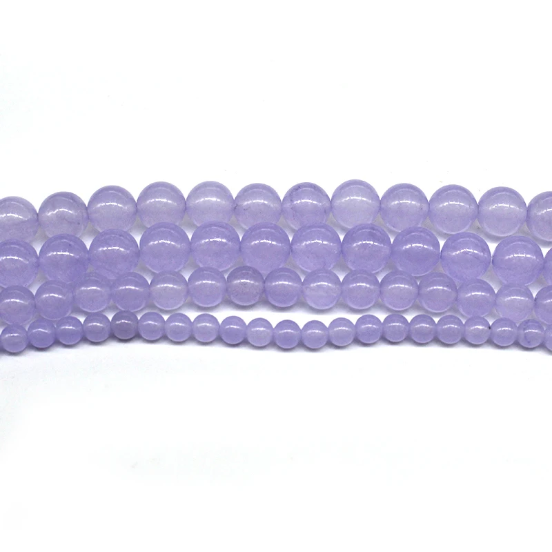 Круглые бусины из натурального камня лаванда фиолетовый халцедон нефрит 4 6 8 10 12
