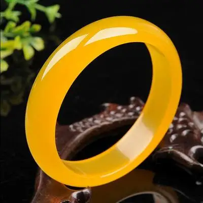 

Zheru jewelry natural agate chalcedony yellow 54-64mm bracelet elegant princess jewelry for mother to send girlfriend