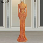 Арабские Формальные Коктейльные платья-русалки с длинным рукавом, элегантные платья для выпускного вечера, женские вечерние платья знаменитостей, коктейльные платья