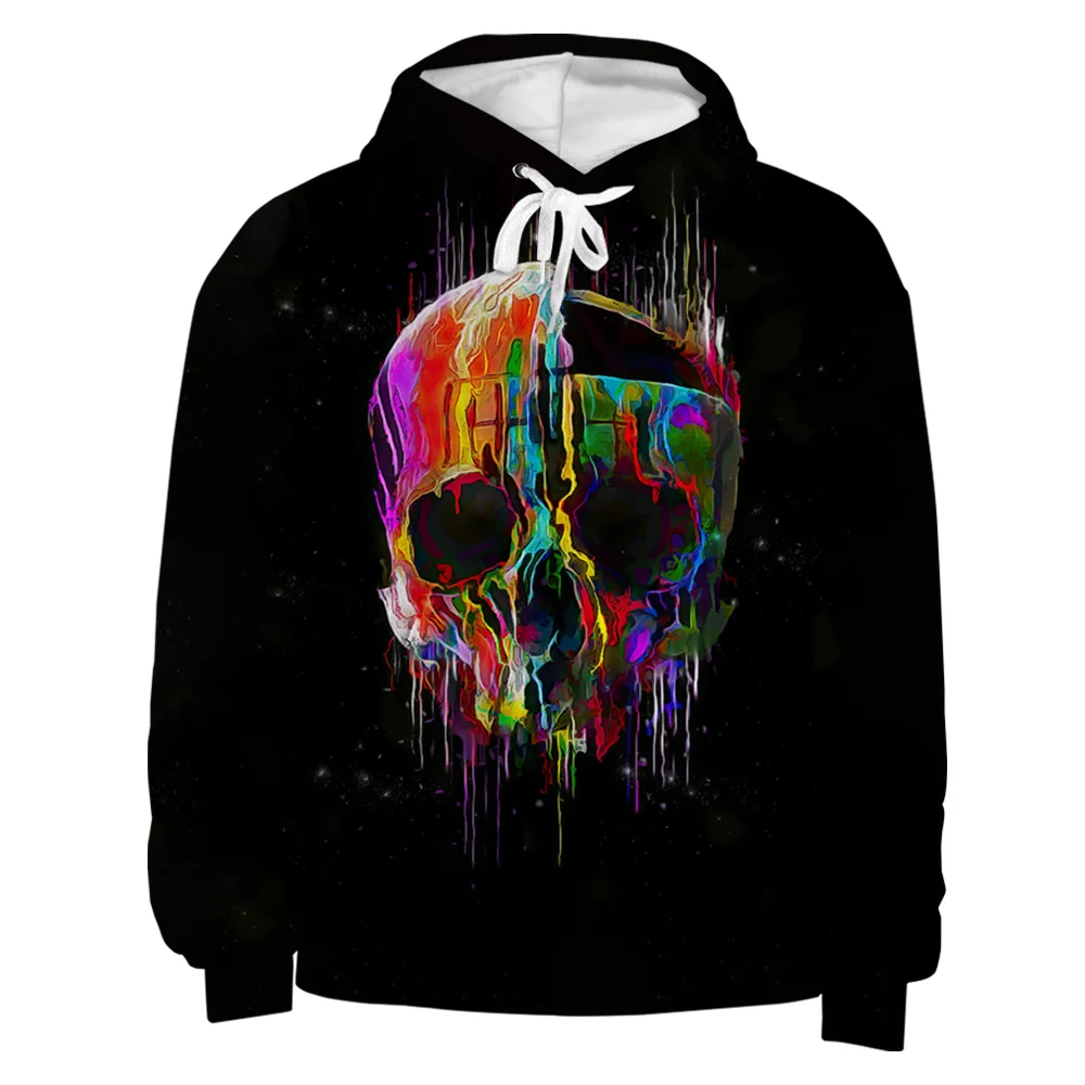 Толстовка мужская с 3D-принтом черепа свитшот уличная одежда пуловер в стиле
