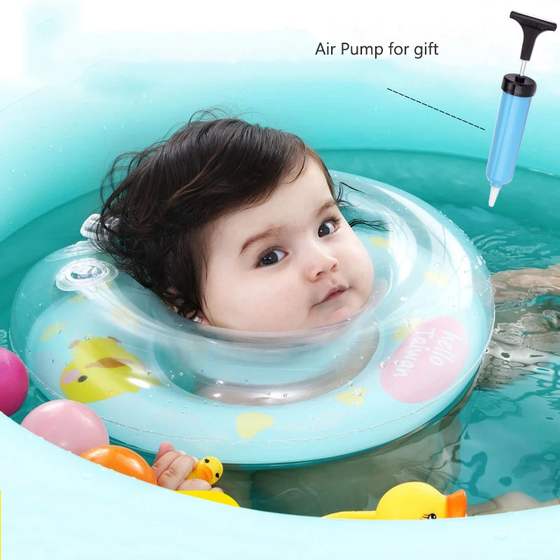 

Baby Neck Float Swim Trainer Safety Thickend Newborn Swimming Neck Ring for 0-24 Months Kids Infant Adjustable Double Handrail