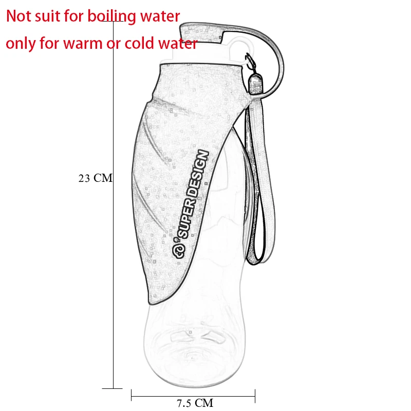 

580ml Portable Pet Dog Water Bottle Soft Silicone Leaf Design Travel Dog Bowl For Puppy Cat Drinking Outdoor Pet Water Dispenser