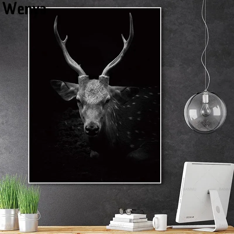 

Conisi Animals Wall Art Canvas Painting Tiger Lions Deer Posters and Prints Wall Picture for Living Room Home Decor No Frame