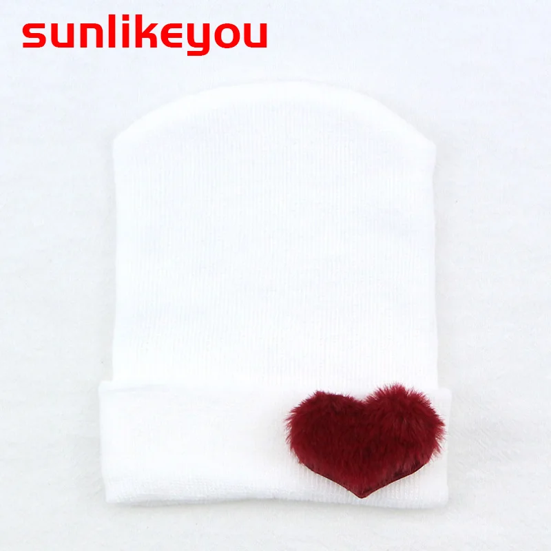 Sunlikeyou, детские шапки унисекс для детей, шапки для новорожденных, эластичные шапки для малышей 0-3 месяцев, шапочка с сердечками, шапочка, дышащая вязаная детская шапка