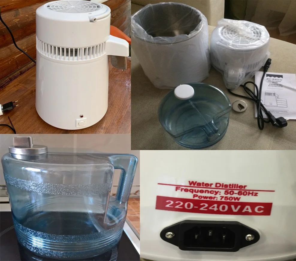 4L 750 Вт 220-240 в домашний дистиллятор чистой воды фильтр машина дистилляции