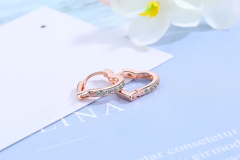 Модные простые серьги-кольца Sunnyyou из серебра 925 пробы с милым сердцем для девочек