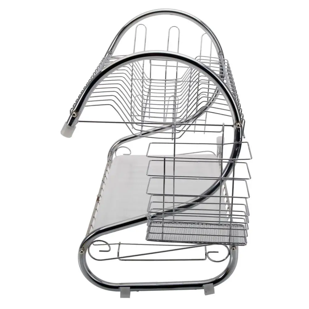

2 Tiers Dish Drying Rack Multifunction Kitchen Cutlery Drainer Organizer Chopsticks Spoons Collection Tableware Storage