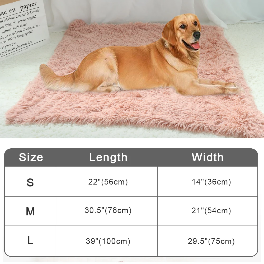 

Soft Pet Blanket Mat Warm Dog Cat Sleeping Bed Mats Kennel Washable Long Plush Dogs Blankets Cover Thicken Cushion