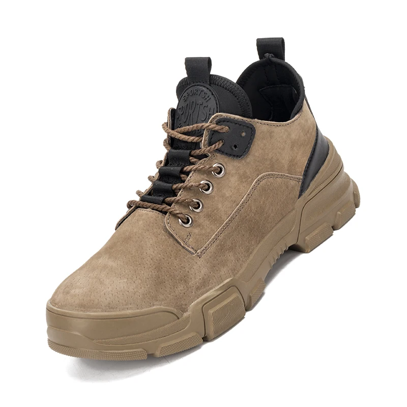 Новинка 2021 Мужская Легкая кожаная Рабочая обувь для аэропорта с защитой от