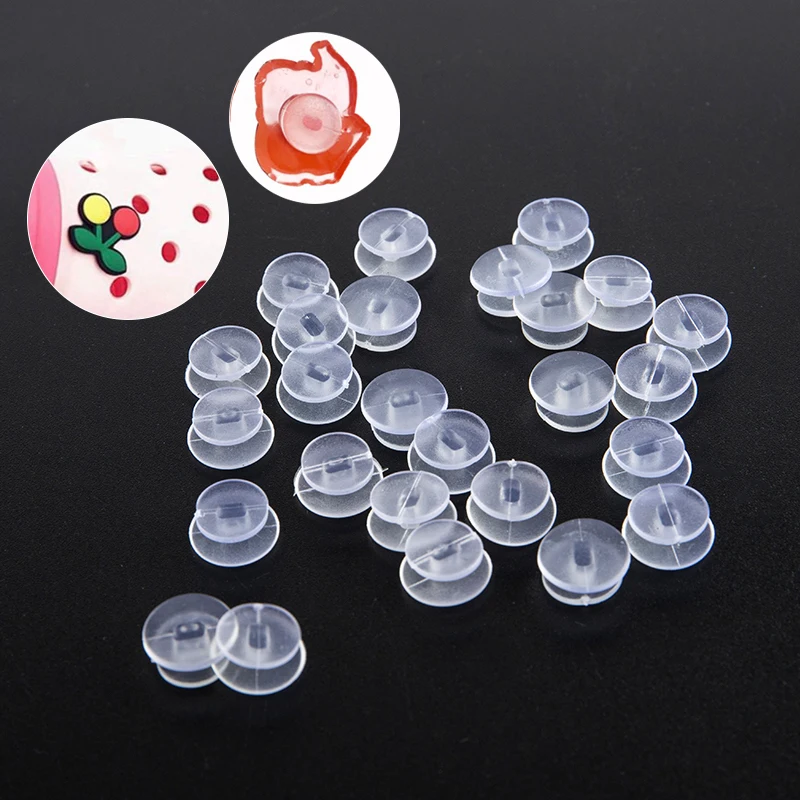 

25PCS/lot Shoe Transparent Buttons Fit Sandals Charms Lightweight School DIY Decorations Wholesale Plastic Accessory