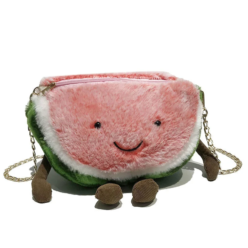 Модное милое платье для девочек Сумка арбуз 2019 качества из мягкого плюша Женская