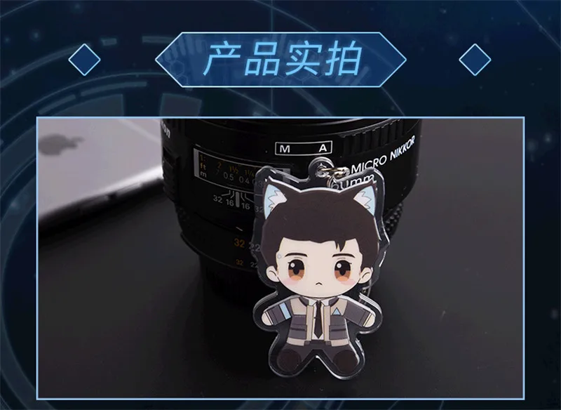 New Game Detroit: Become Human Connor Cat Nekomimi Keychain Keyring Acrylic Sa Key chain ring cosplay props Gifts | Тематическая