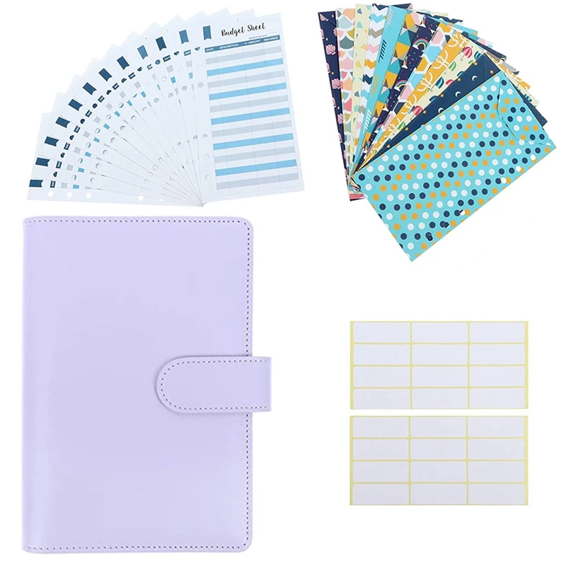 

28 PIECES PU Leather Budget Planner Organizer Binder Cash Envelope System for Budgeting Envelopes for Invoice Planners
