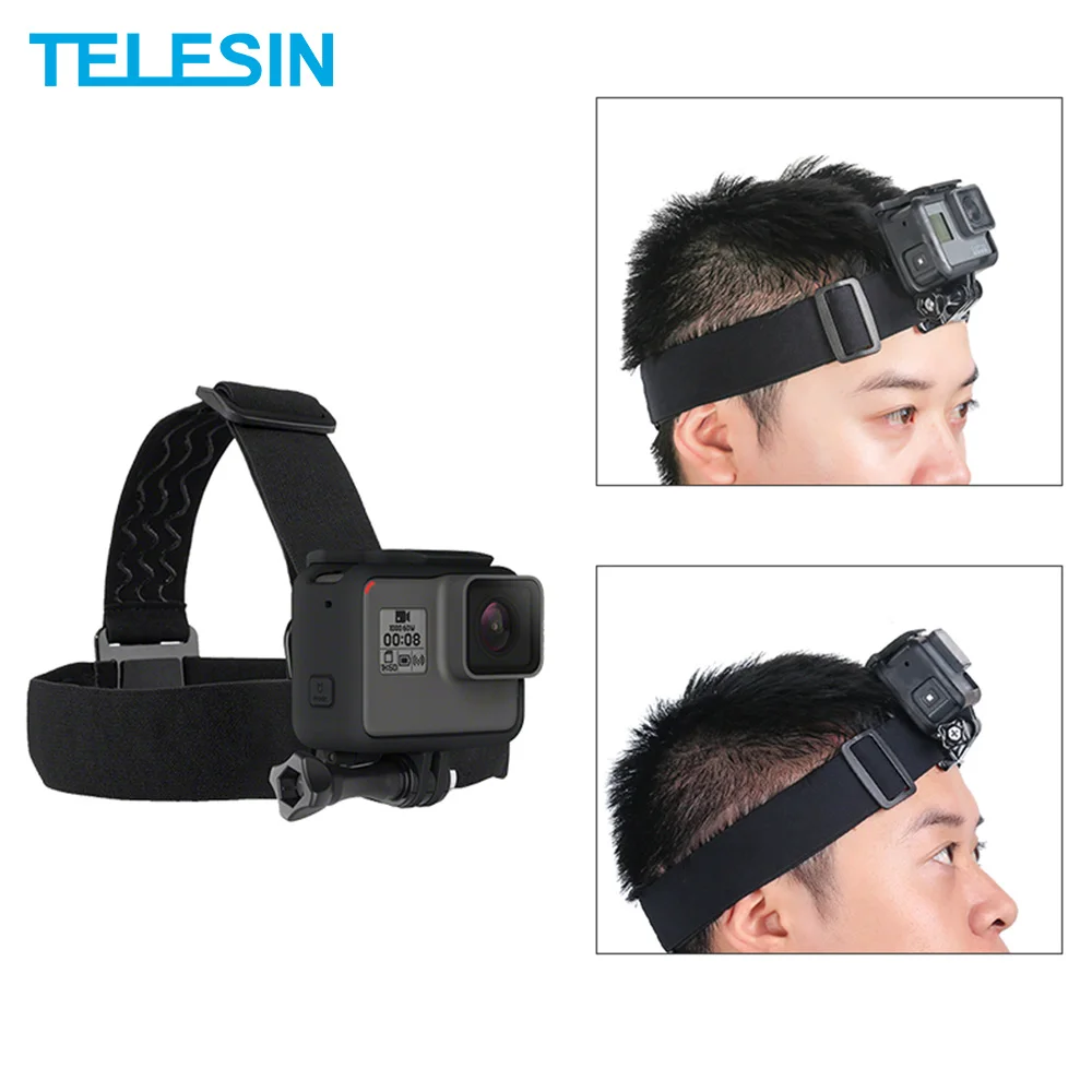 

TELESIN Head Strap Mount for GoPro Hero 10 9 8 7 6 5 4 Insta360 Osmo Action SJCAM EKEN Action Camera Accessories