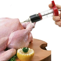 kitchen syrings stainless steel needle meat marinade injector christmas roasted turkey flavoring syringe bbq sauce injection