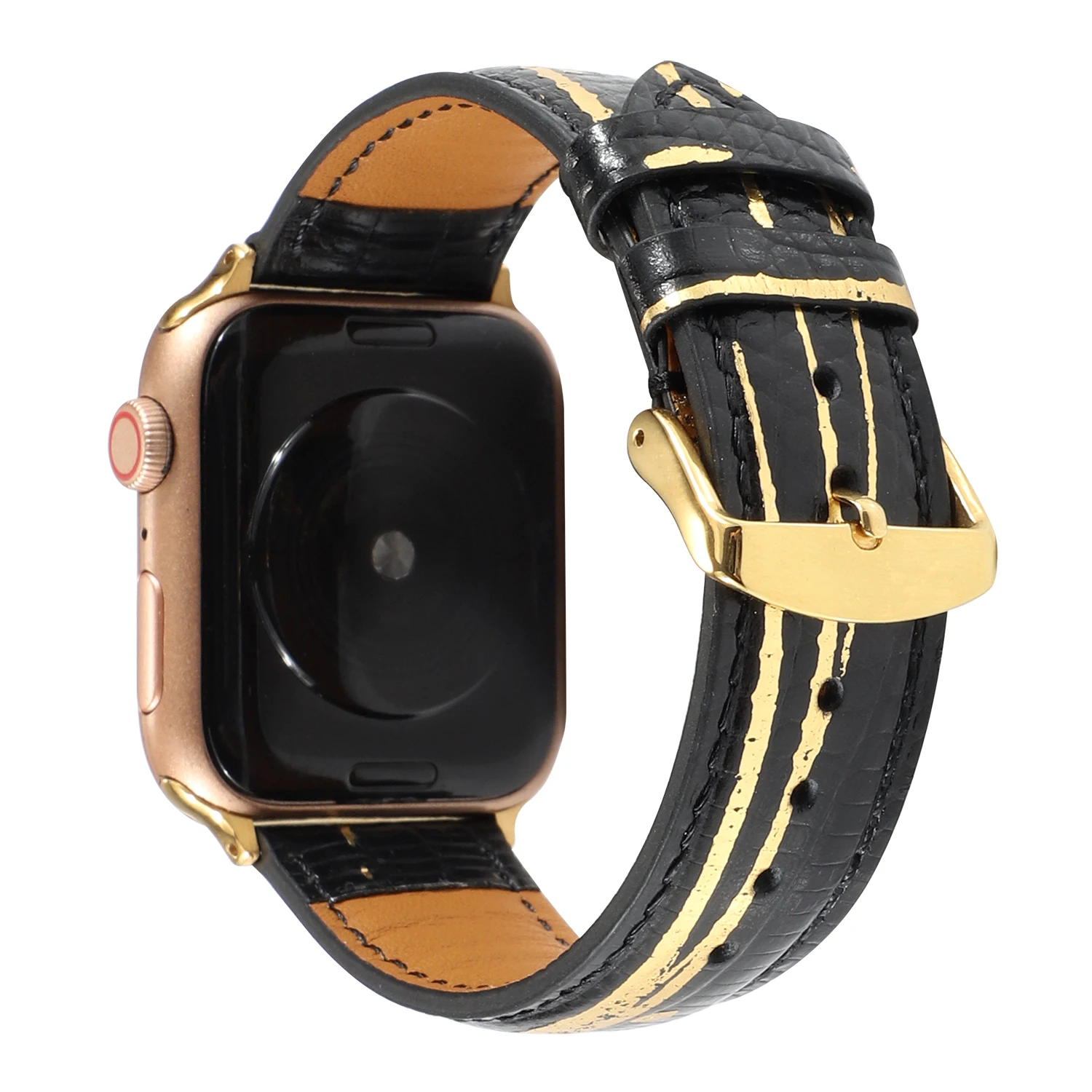 

Bronzing Genuine Leather Strap for Apple Watch Band SE 6 5 40mm 44mm Bracelet for IWatch Series 6 4 3 38mm 42mm Belt Watchbands
