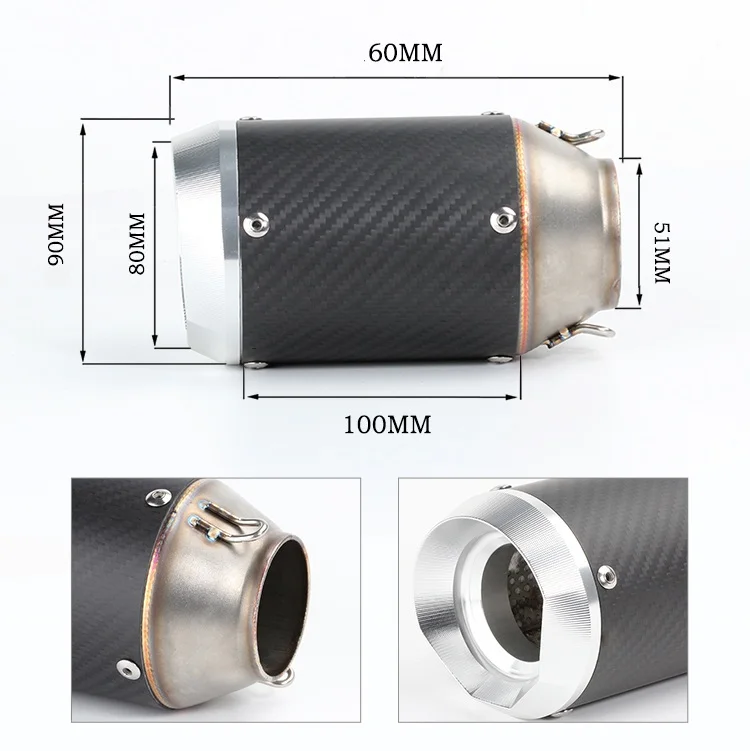 

Free Shipping Motorcycle Exhaust Pipe Carbon Fiber Exhaust with DB Killer Tube Escape Escapamento De Moto for RC390 CBR650F Z900