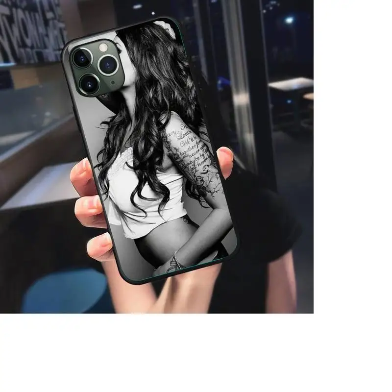 

Sexy Sleeve Tattoo Girl Phone Case For iphone 7 8 plus x xr xs 11 12 mini pro max Black Soft nax fundas cover