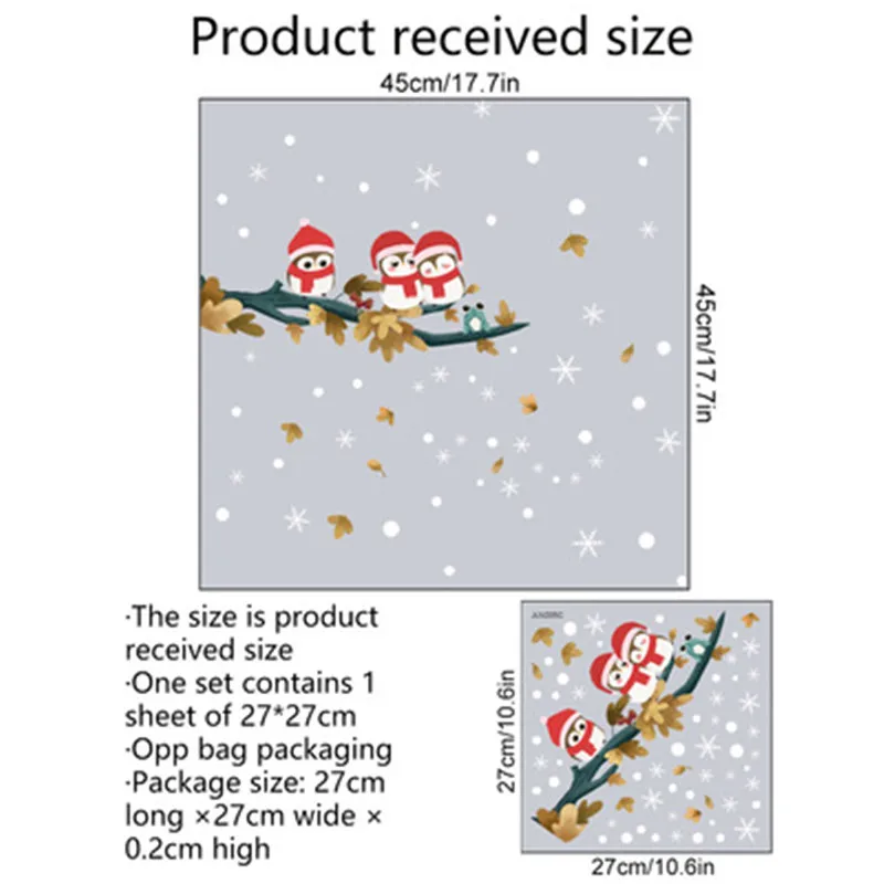 Рождественские наклейки в виде совы на фотографиях рождественские окна