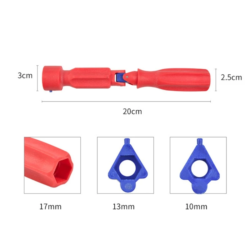 

Universal Rela Toilet Seat Installation Wrench with Longer Application 17/13/10mm 3 Pieces Professional Toliet Repairing