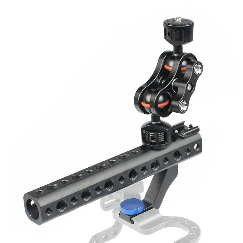

Multifunction Dual Ball Head Magic Arm Mount Adapter with 1/4Inch Screw and Handle for DSLR Cameras Fill Light Monitor