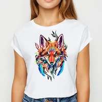 harajuku style fox t shirt funny animal fox print tee shirts women 90s clothes ladies graphic tee top korean style tshirt female