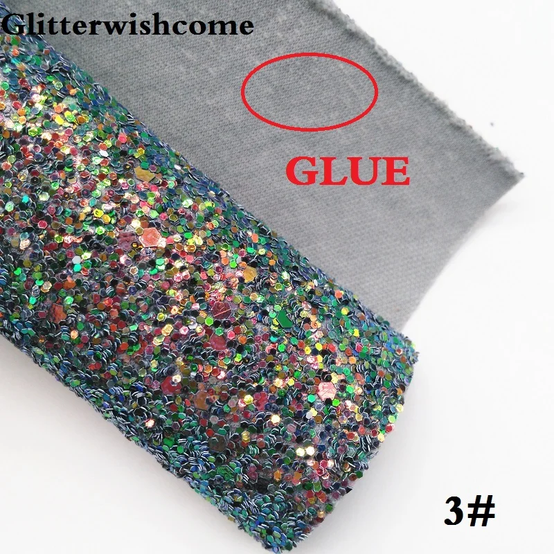Glitterwishcome 21X29 см A4 Размер синтетическая кожа, Переливающаяся ультра Смешанная массивная блестящая кожа ткань винил для бантов, GM048A - Цвет: 3