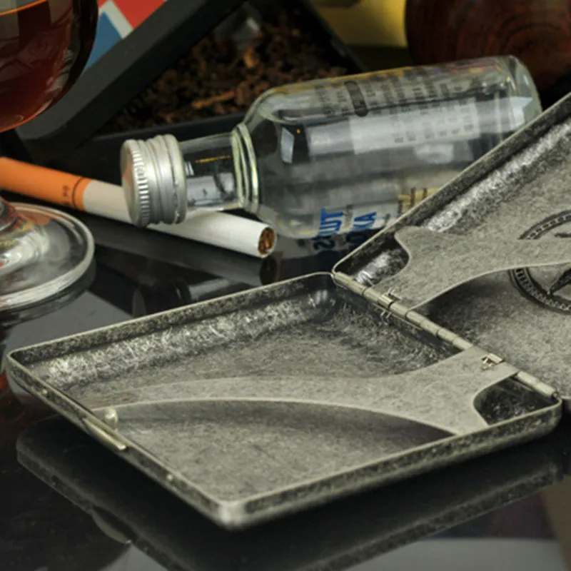 Новинка 1 шт. оригинальная старинная Серебряная коробка для сигарет