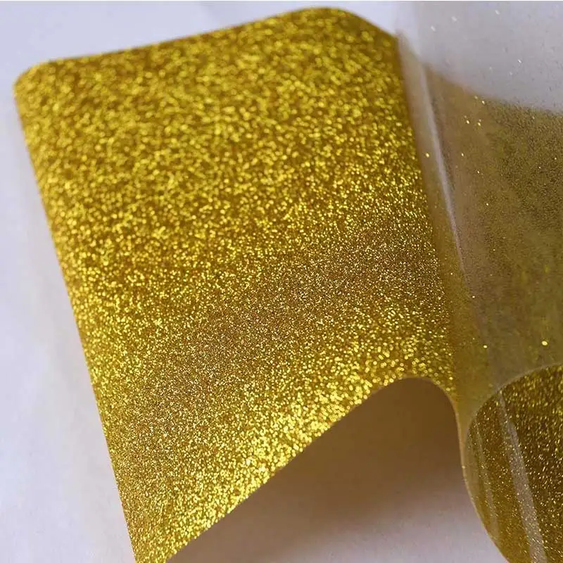 Блестящий виниловый тепловой трансферный рулон железная переводная Золотая