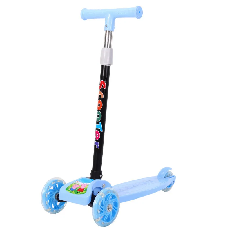 Toddler Skateboard 2-8 Years Old Three-wheeled Flashing Folding Scooter Swing Car Children's Scooter