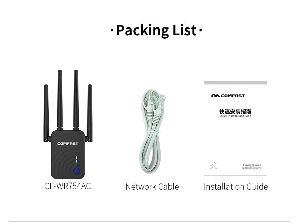 Comfast 1200Mbps 4 Antenna WiFi Range Extender Wireless Repeater Dual Band Wifi Signal Amplifier Booster Router CF-WR754AC | Компьютеры и