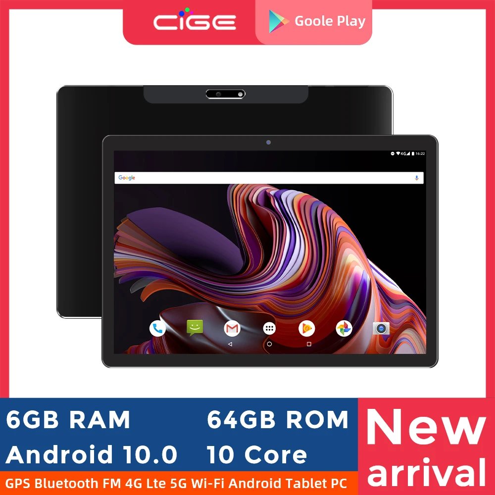 CIGE N9 10 Inch Tablet PC MT6797 10 Core 1920x1200 IPS Dual 4G Lte 6GB RAM 64GB ROM Android 8.0 Tablets For Children's