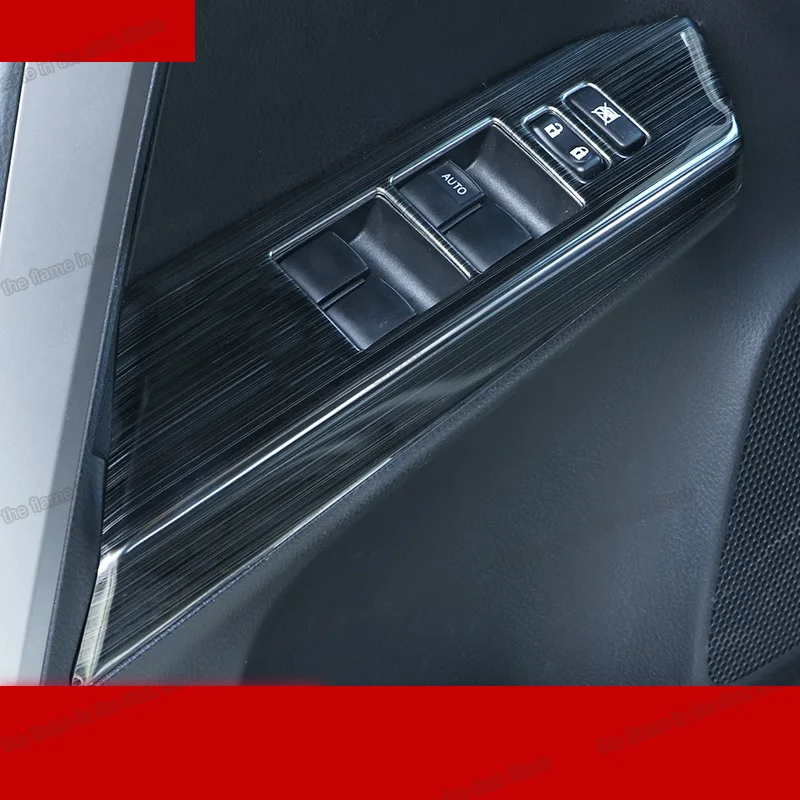 

lsrtw2017 stainless steel car window control panel trims for toyota rav4 2013 2014 2015 2016 2017 2018 xa40 door armrest switch