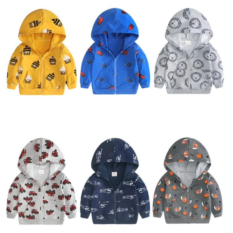 Детская ветровка на молнии с капюшоном и мультяшным принтом|Куртки пальто| |
