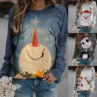 Женская Повседневная Толстовка, худи 2020 с рождественским принтом реглан осенний свитшот с длинными рукавами, блуза пуловер Женский Топ
