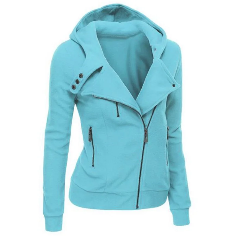 

2021 Zipper Warm Fashion Hoodies Women Long Sleeve Hoodies Jackets Hoody Jumper Overcoat Outwear Female Sweatshirts