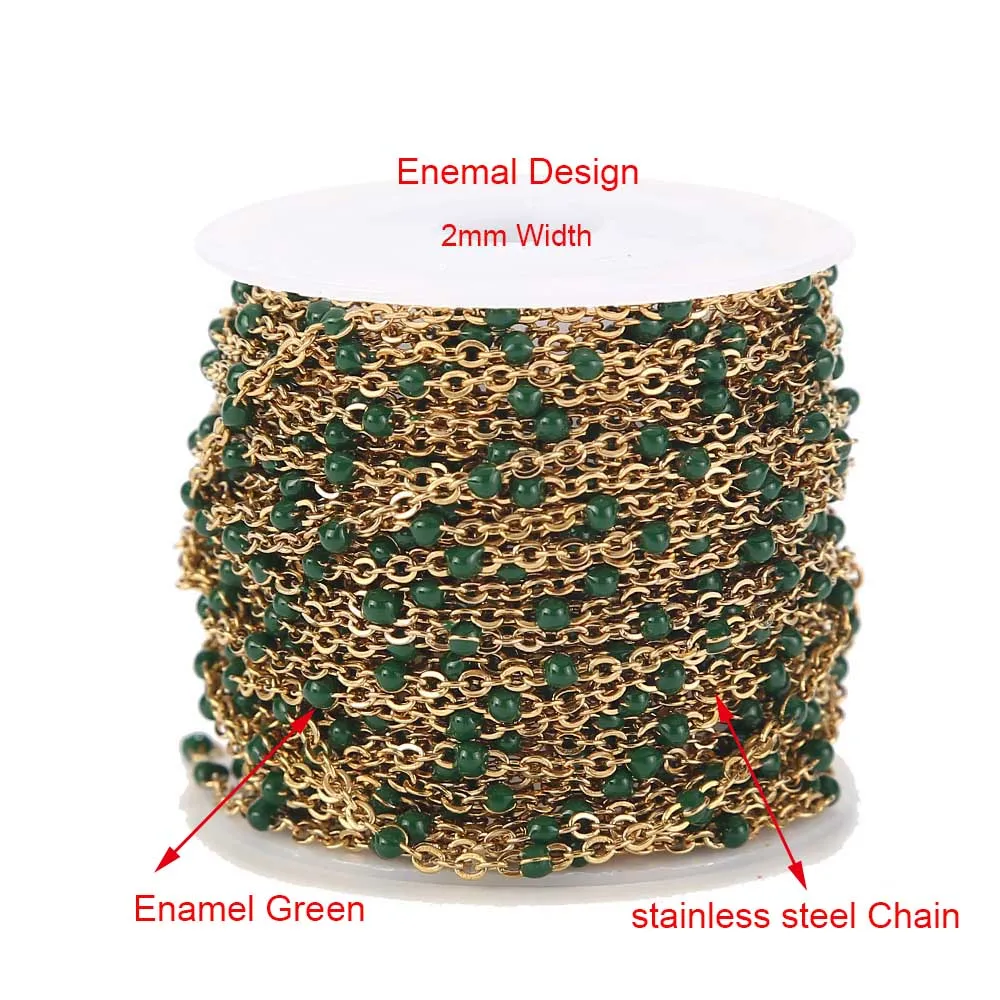 Gold Enamel Green 1 метр ручной работы 3,5 мм Abacus стеклянные бусины золотые цепи для ожерелья браслеты ножной браслет Изготовление DIY ювелирных изделий - Цвет: Gold Enamel Green