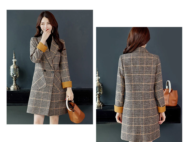 Женское двубортное пальто классическое длинное модель GH112105 для женщин | Женская