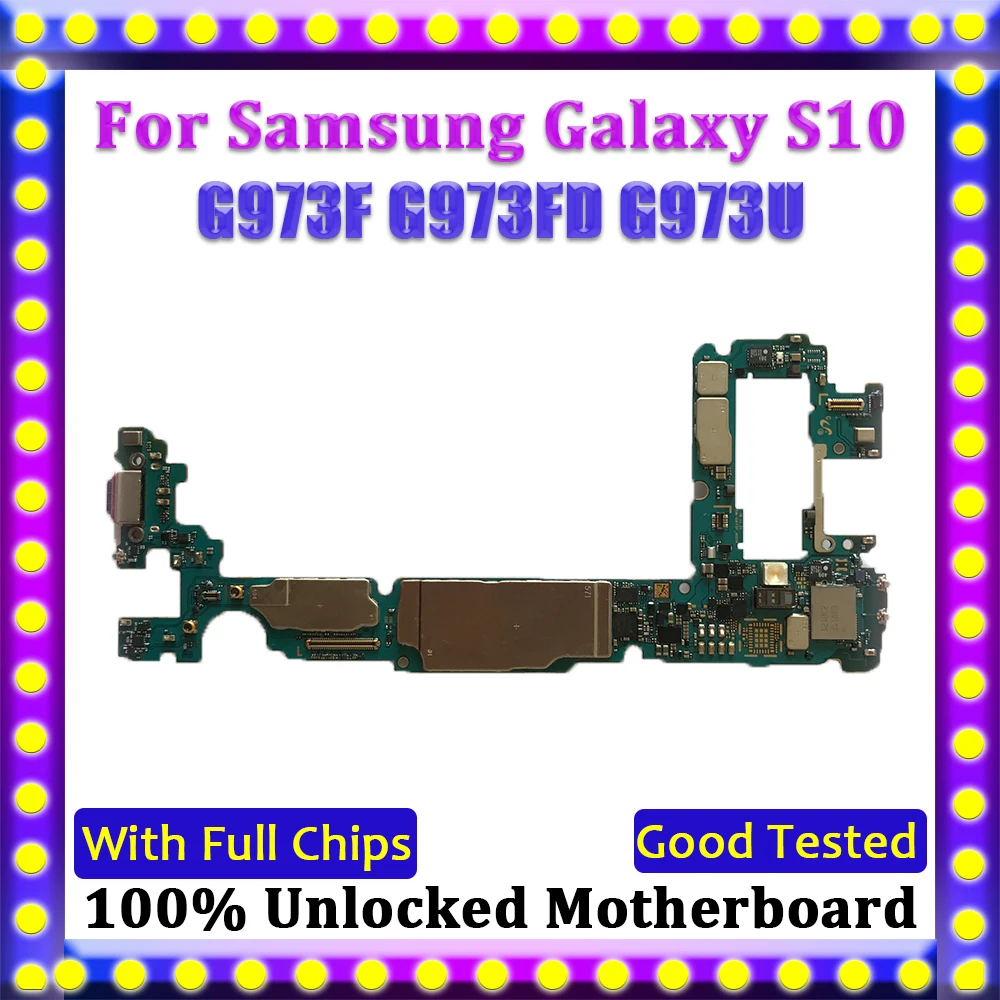 100% оригинальная разблокированная материнская плата для Samsung Galaxy S10 G973F G973FD G973U с