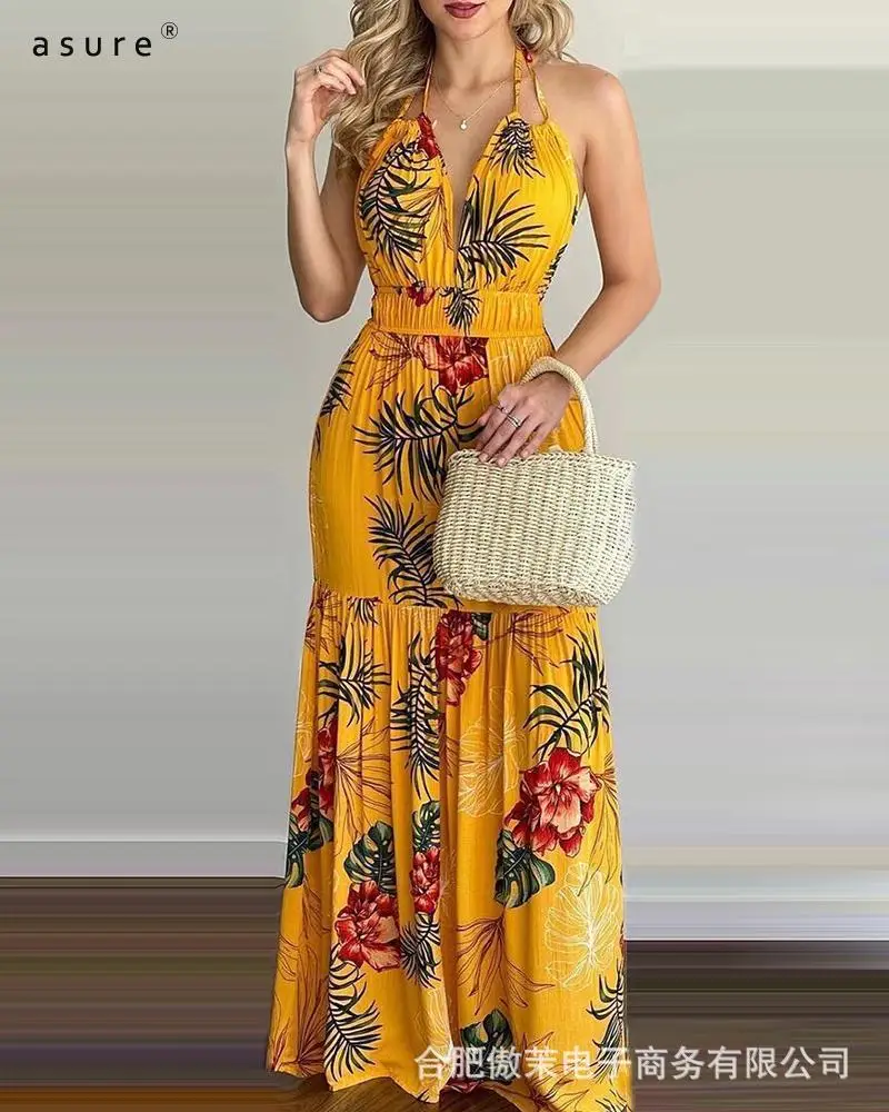 

Summer Floral Dresses For Women 2021 Ladies Bohemian Vestidos Casual Kawaii Cottagecore Clothing Sukienka LZR8916