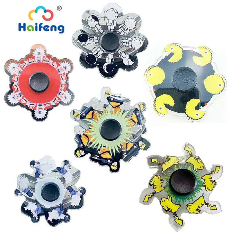 

New Spinners 2021 Cheap Running Spinner Animation Fidget Toys Dynamic Hand Crank Simpl Antistress Spinner Children Adult Toys