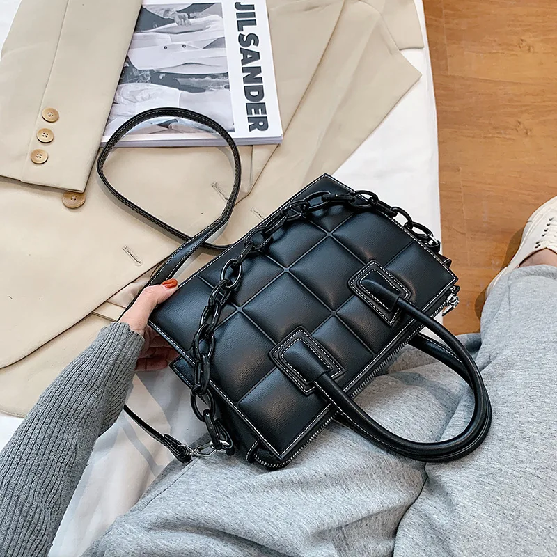 

2021 new retro women's bag chain handbag fashion high quality PU soft leather female designer shoulder bag messenger bag
