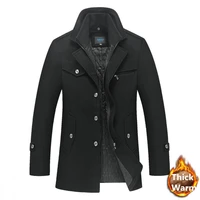 winter jacket men wool slim fit thick warm coats mens casual trench pea coat plus size 5xl windbreaker jackets casaco masculino