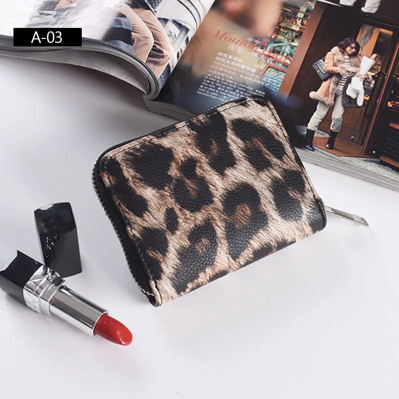 A7010yellowleopard S AIREEBAY женские короткие кошельки новые винтажные Модные леопардовые принты портмоне для клатч для девочек из искусственной кожи женский бумажник - Цвет: A7010yellowleopard S