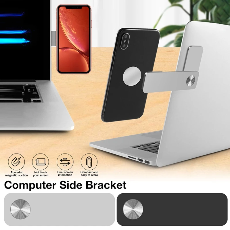 

1PCS Magnetic Multi Screen Support Laptop Side Mount Connects Mobile Phone Bracket Monitor Clip Adjustable Phone Stand Holder
