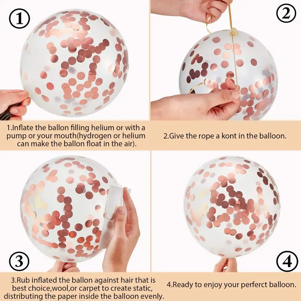 

Rose Gold Balloons Large Number Heart Confetti Balloon Baby Shower Wedding Birthday Party Decoration Kids Air Helium Globos