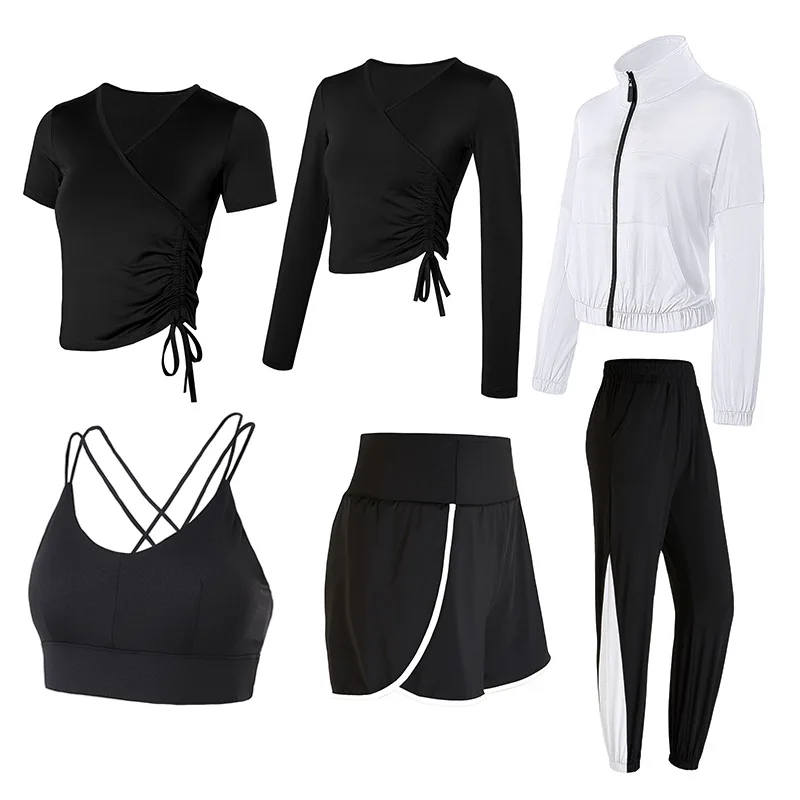 

Workout clothes fall/winter ladies net red quick-drying clothes loose large size yoga clothes gym running sports tops