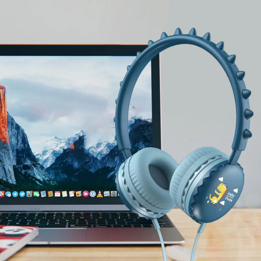 Проводная гарнитура с динозавром микрофоном наушники для смартфонов ПК девочек