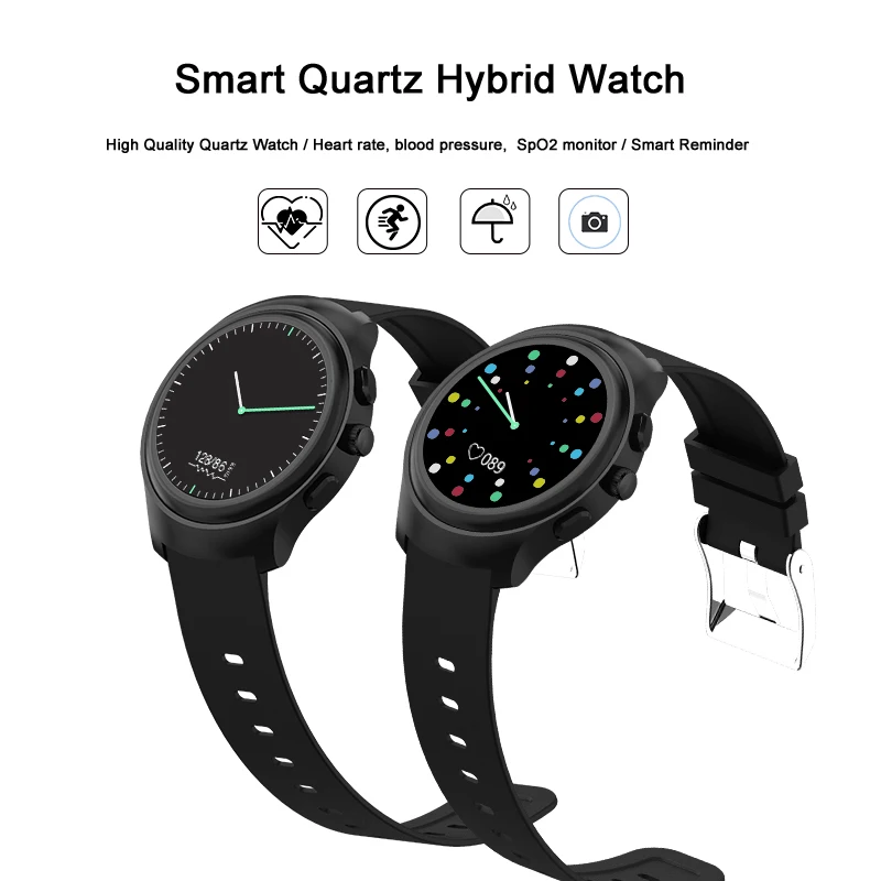 Кварцевые гибридные часы Toleda T1 с пульсометром тонометром монитором Spo2 фитнес