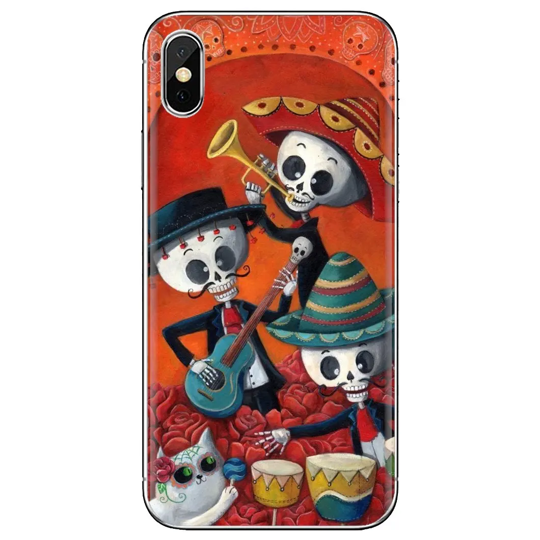 Мексиканский Скелет Сахар Череп для Huawei Nova 2 2i 3 3i Y3 Y5 Y6 Y7 Y9 Prime 2015 2016 2017 2018 2019